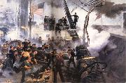 William Heysham Overend An August Morning with Farragut,The Battle of Mobile bay Germany oil painting reproduction